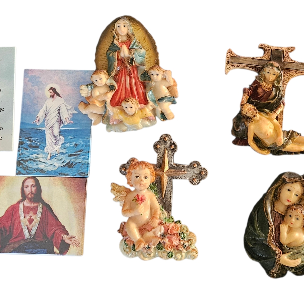 Religious Catholic Jesus Joseph Holy Family Fridge Magnet Cherub Angel Lot 9 MS6